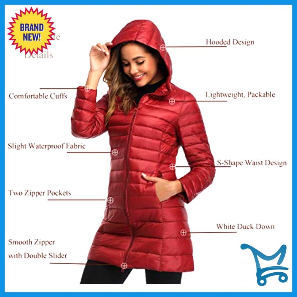 Plus Size Packable Down Puffer Jacket Hooded Wint… - image 3